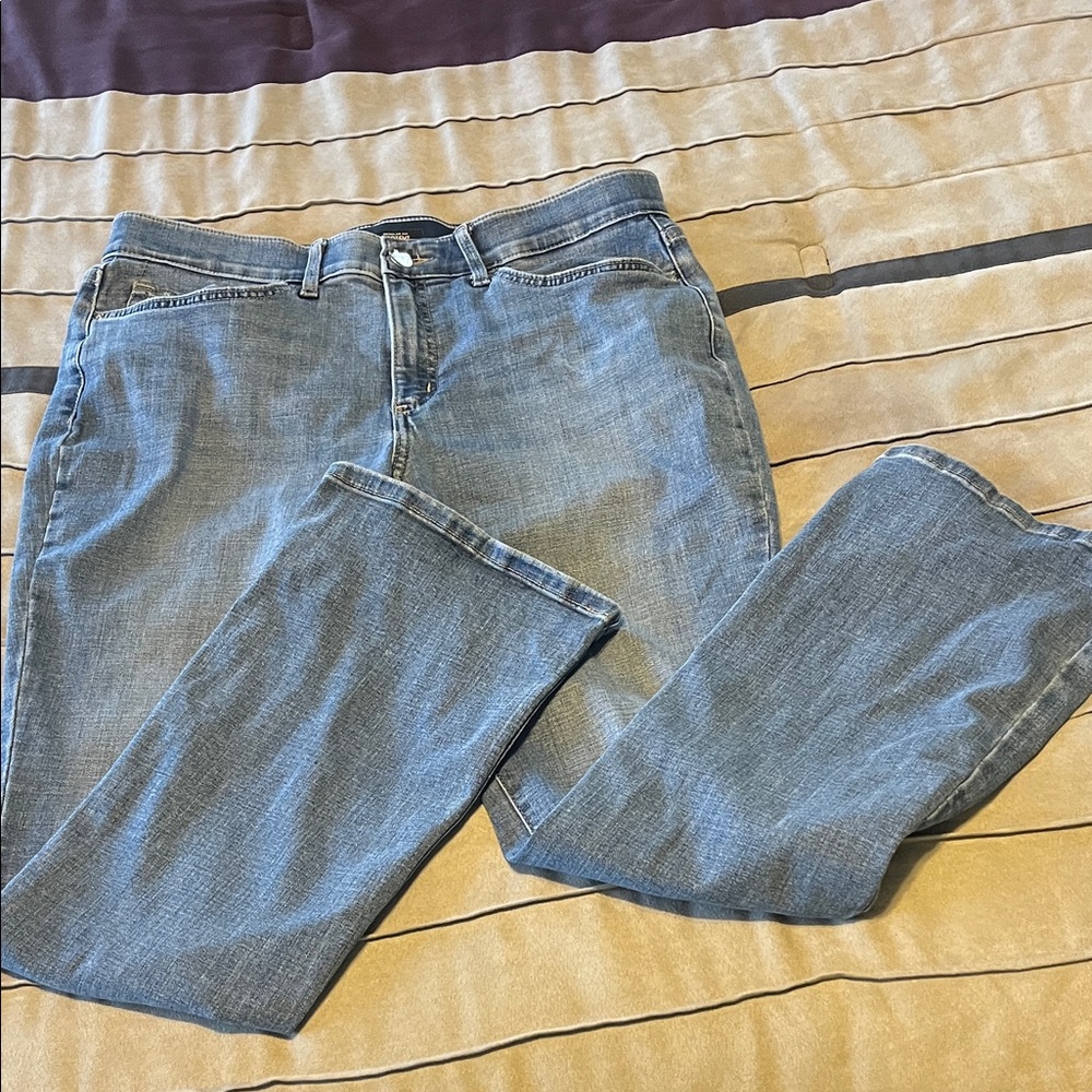 Lee Light Blue Straight Leg Women's Jeans, Size 14 Short